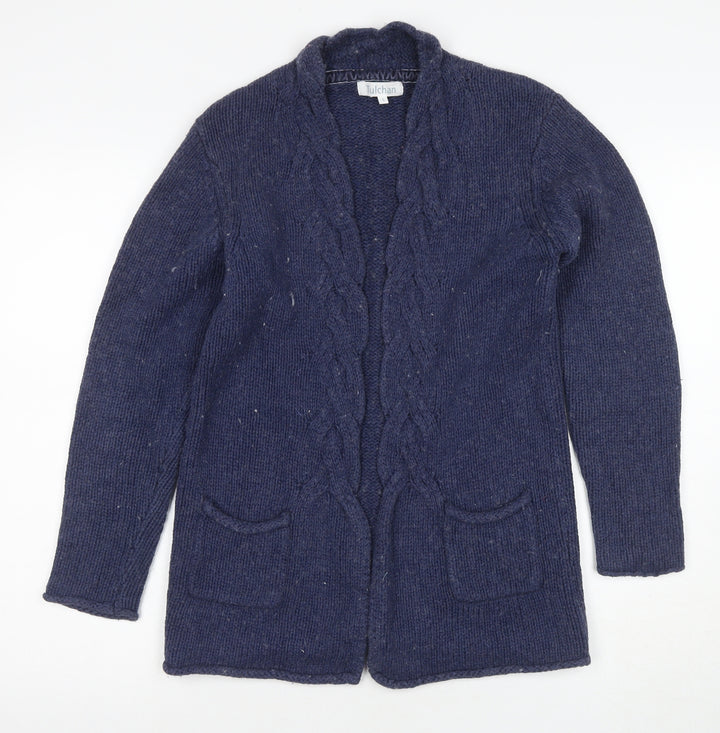 Tulchan Women's Blue Knit Cardigan S with Pockets