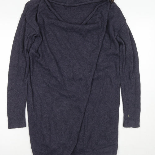 Great Plains Women's Blue Cowl Neck Knit Jumper XS