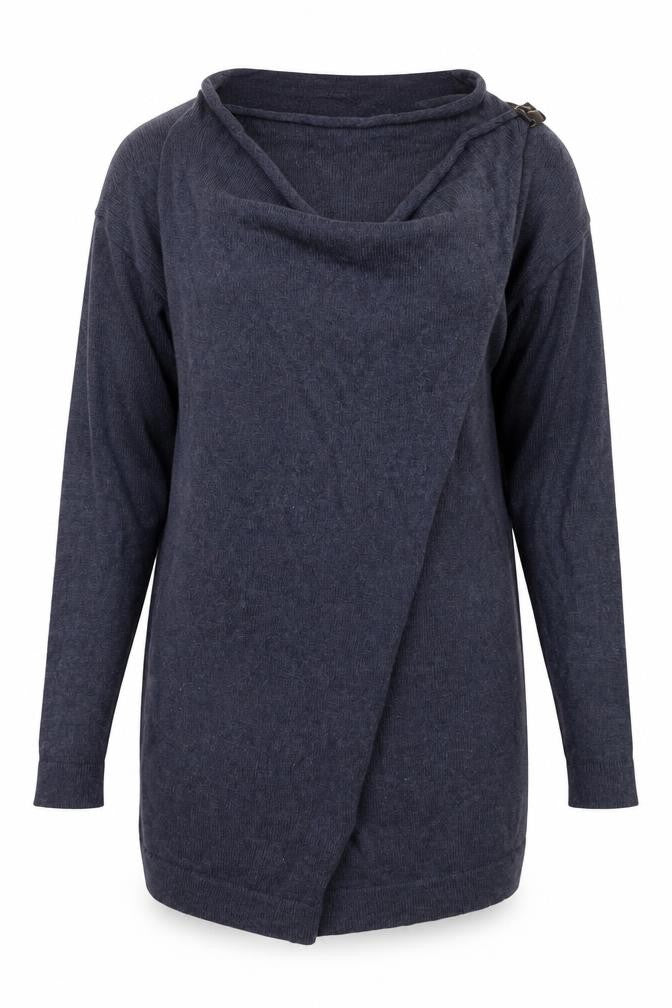 Great Plains Women's Blue Cowl Neck Knit Jumper XS