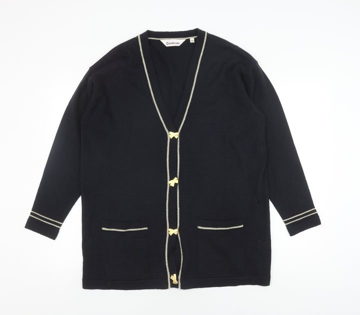 Kaleidoscope Women's Black Cardigan, V-Neck, Size M