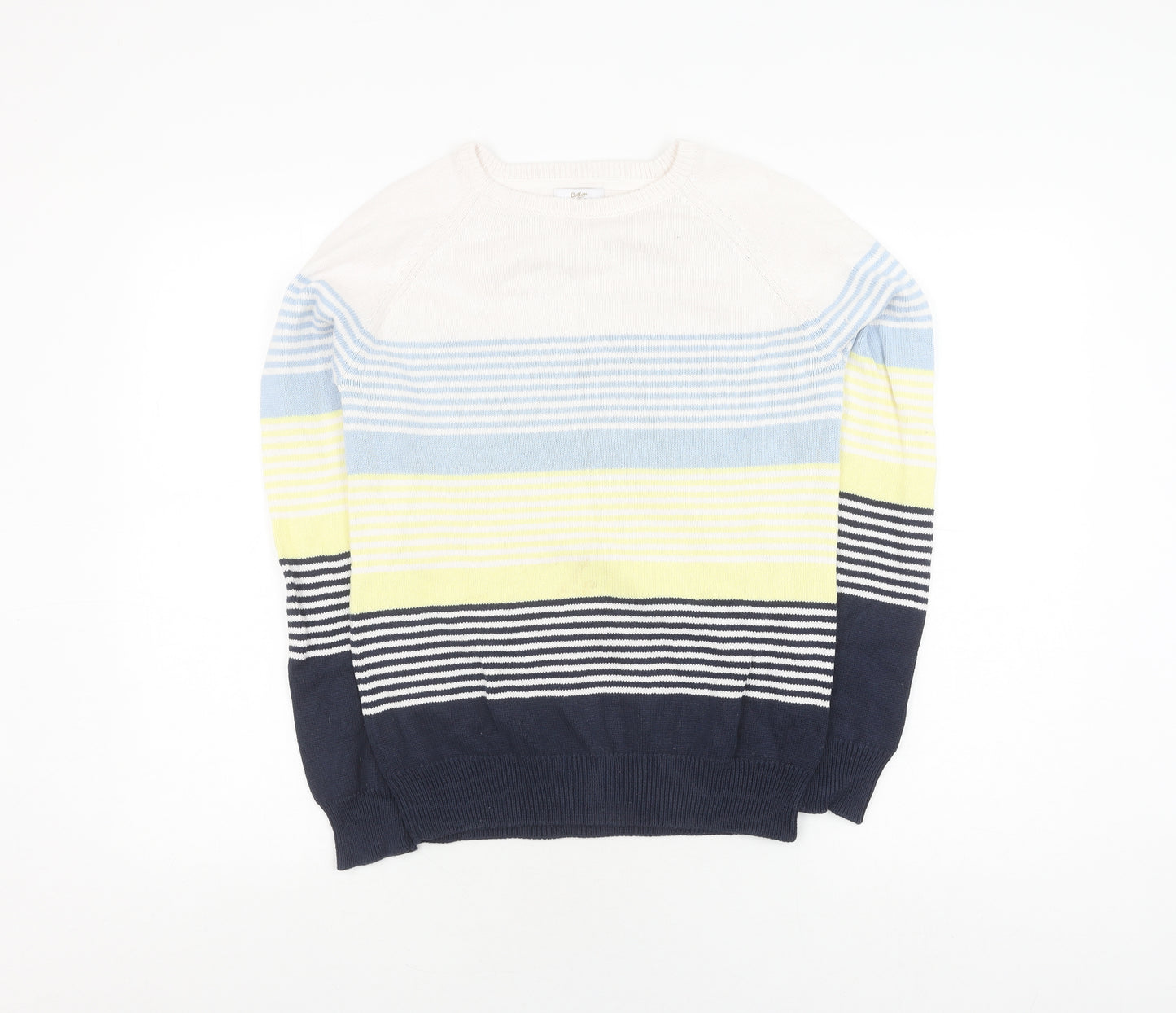 Cotton Traders Women's Multicoloured Stripe Pullover Jumper
