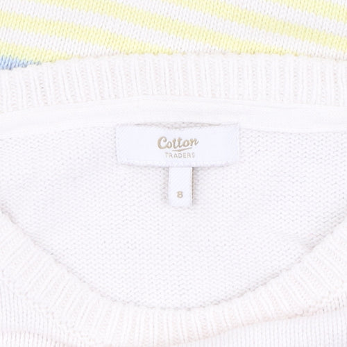 Cotton Traders Women's Multicoloured Stripe Pullover Jumper