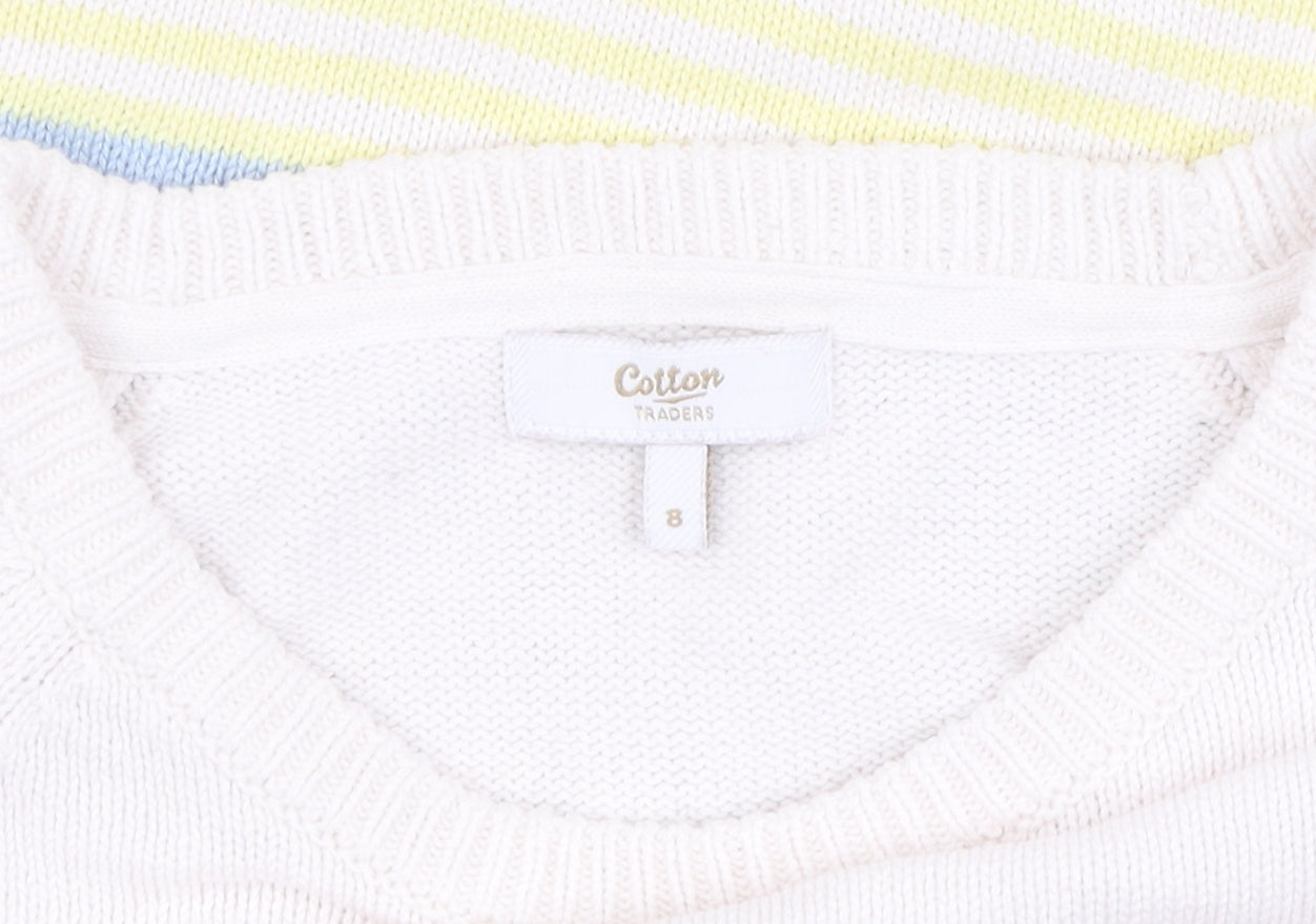 Cotton Traders Women's Multicoloured Stripe Pullover Jumper