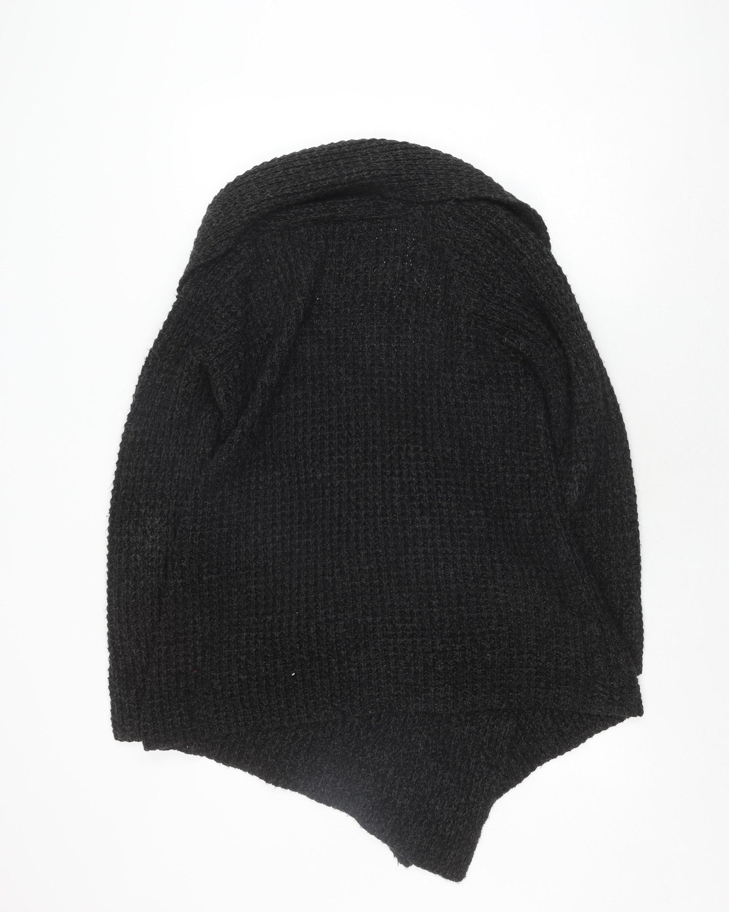 Planet Women's Black Waffle-Knit Cape Jumper M