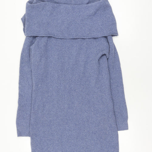 Garcia Jeans Women's Blue Cowl Neck Jumper Medium