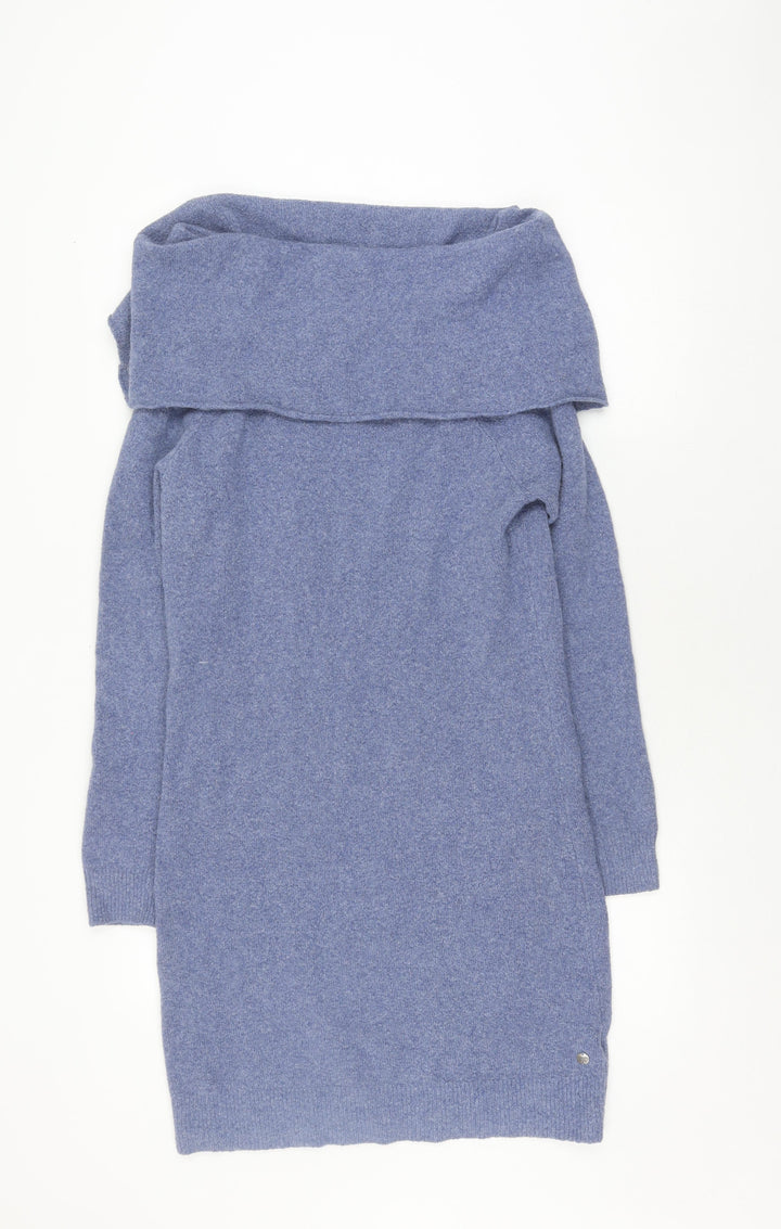 Garcia Jeans Women's Blue Cowl Neck Jumper Medium