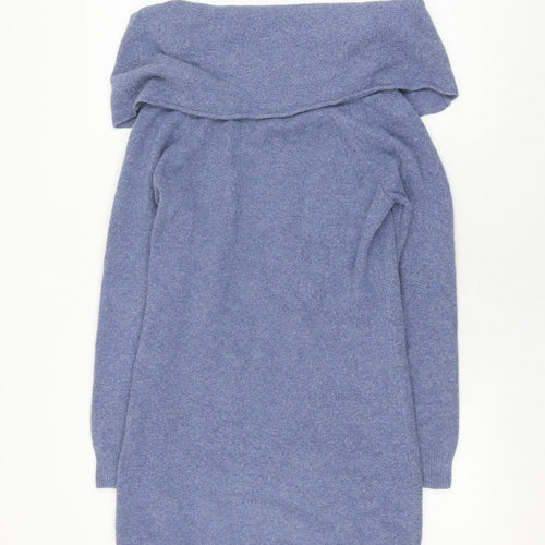 Garcia Jeans Women's Blue Cowl Neck Jumper Medium
