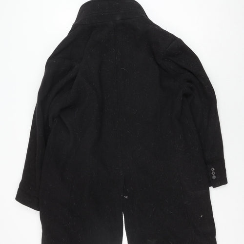 Debenhams Men's Black Wool Overcoat L Business