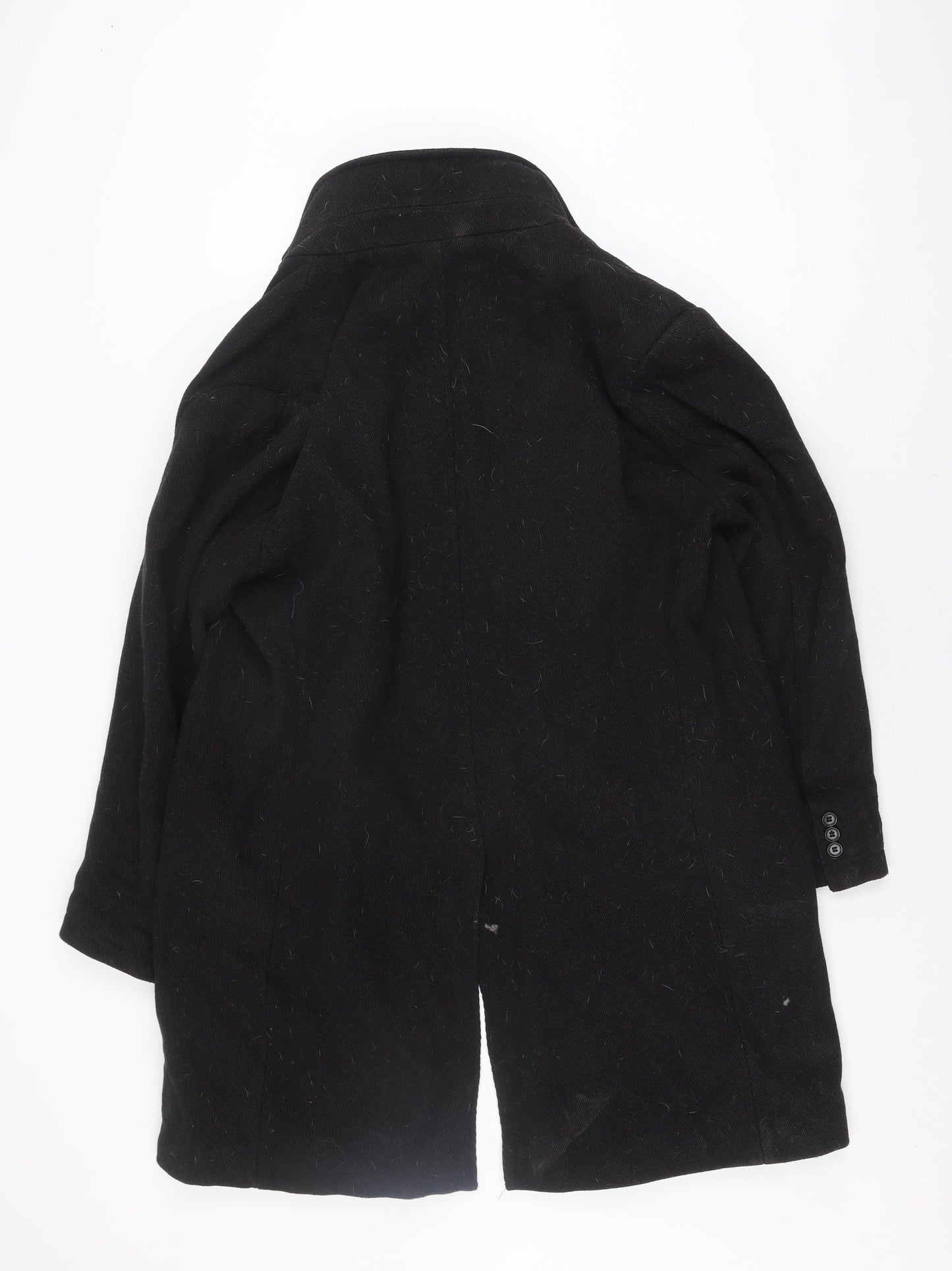 Debenhams Men's Black Wool Overcoat L Business