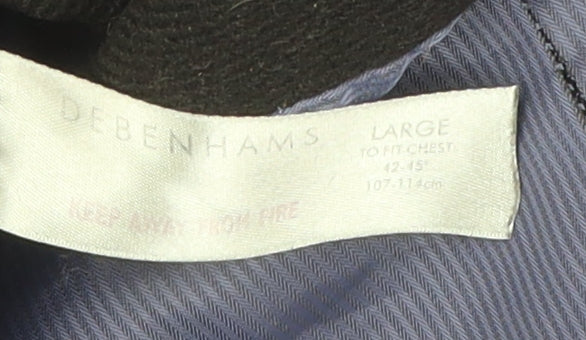 Debenhams Men's Black Wool Overcoat L Business