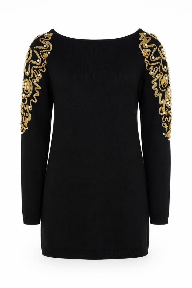 Front view of Motel Rocks Women's Black jumper XS