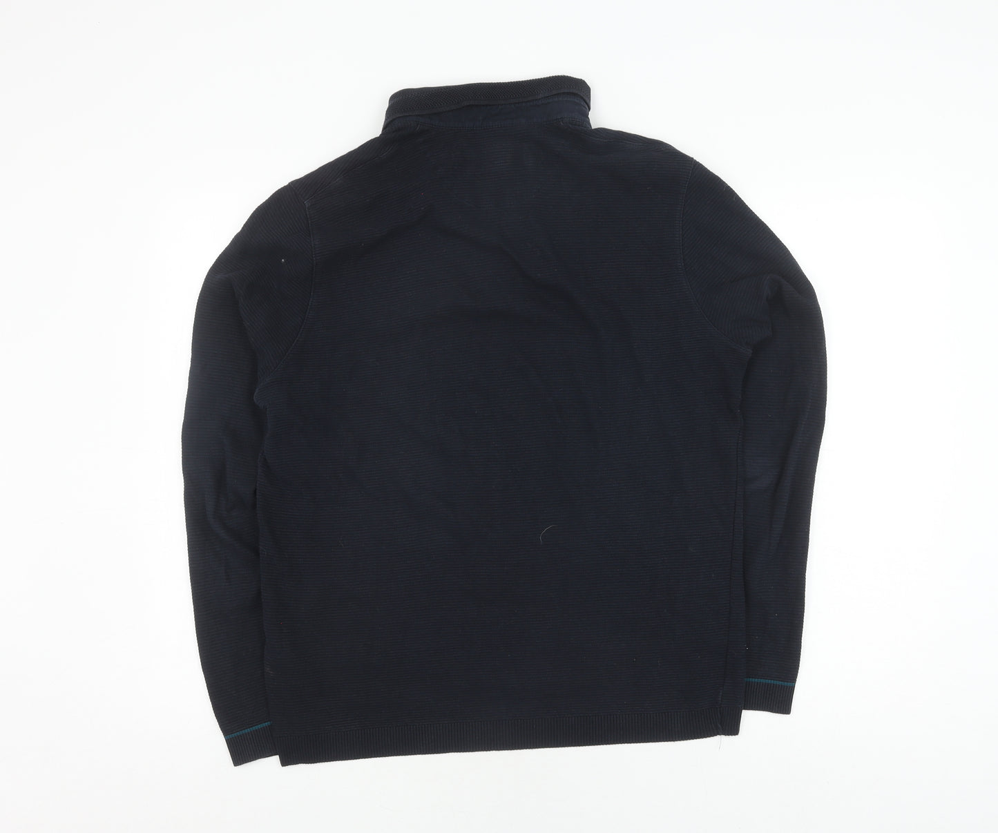 Ted Baker Men's Black Collared Pullover Jumper Size L