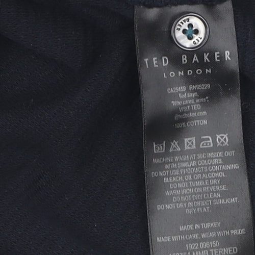 Ted Baker Men's Black Collared Pullover Jumper Size L