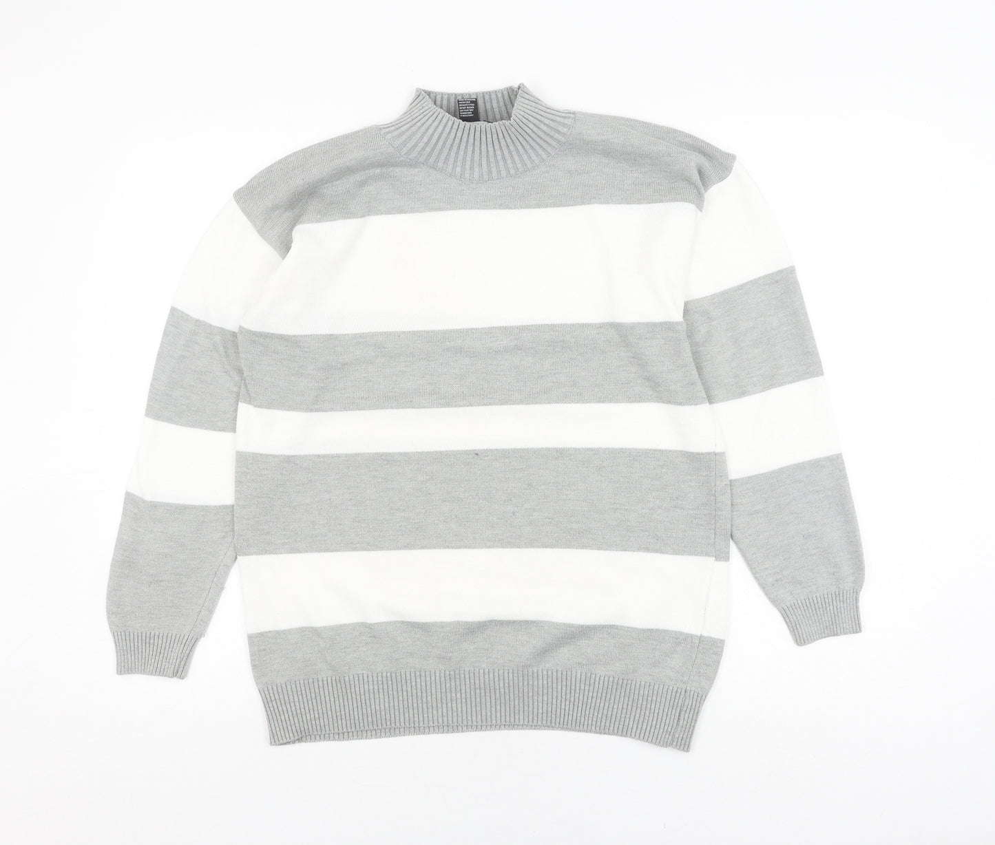Cashel Women's Grey Striped Pullover Jumper, S, Casual Style