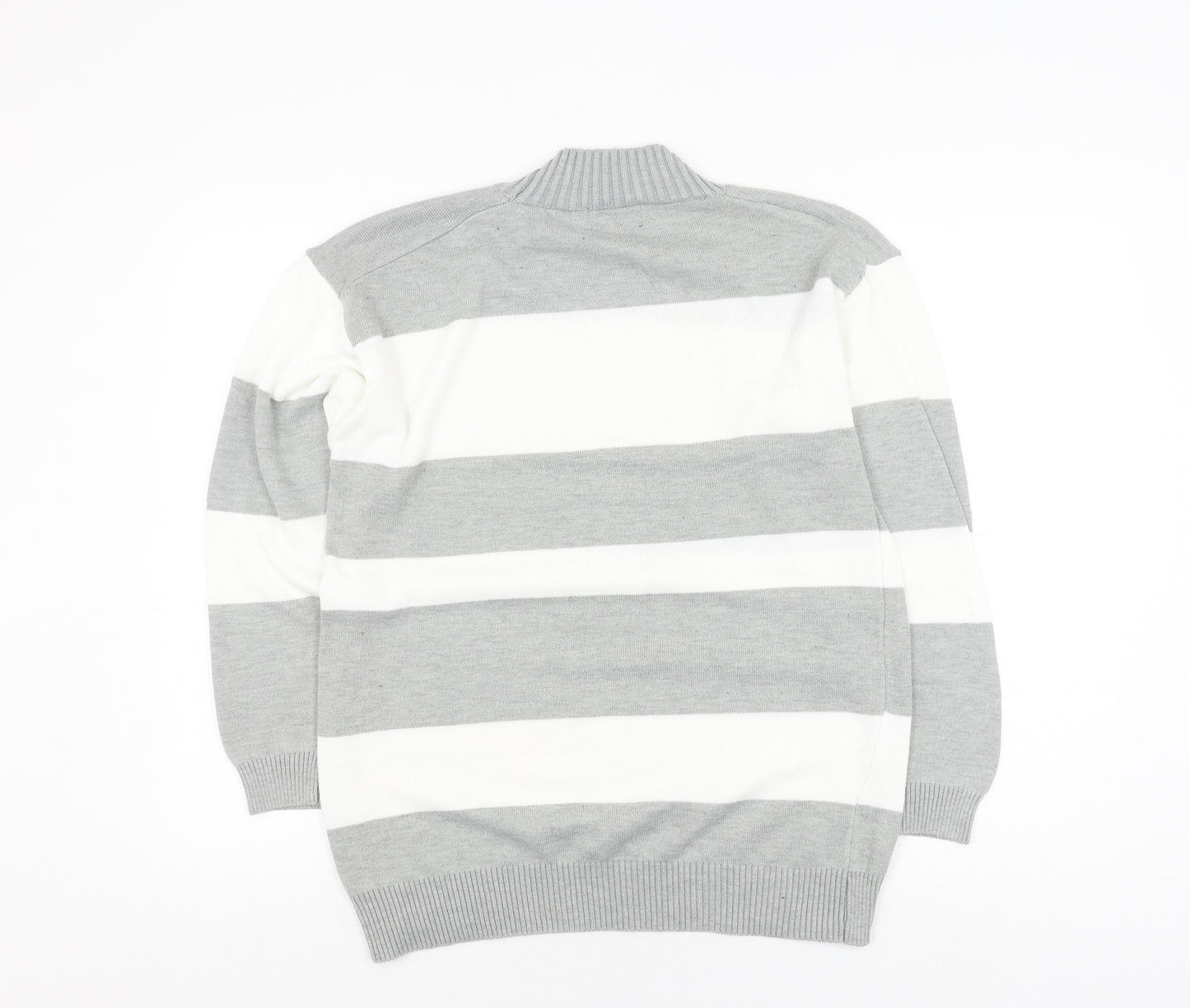 Cashel Women's Grey Striped Pullover Jumper, S, Casual Style