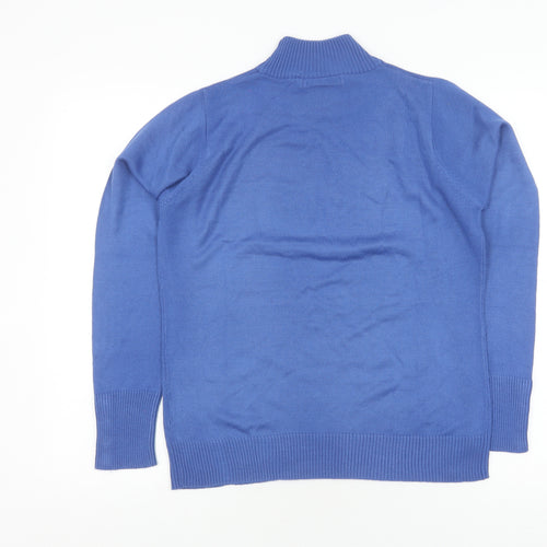 EWM Women's Blue Roll Neck Jumper - S