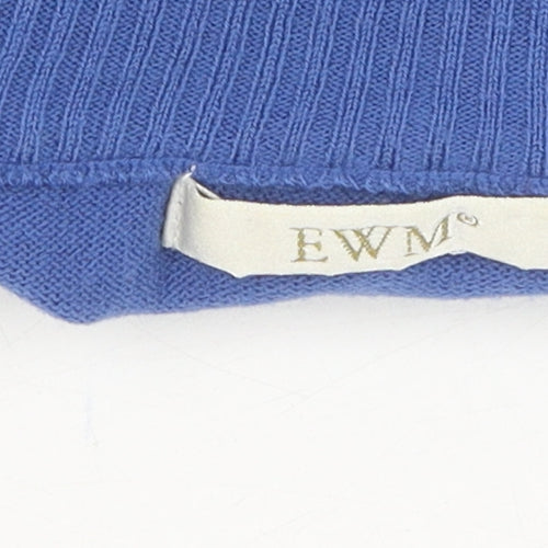 EWM Women's Blue Roll Neck Jumper - S