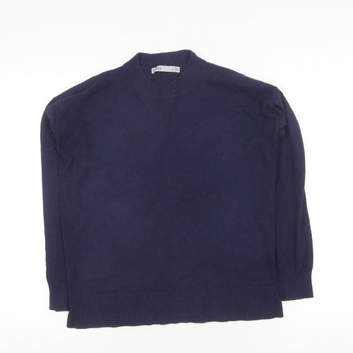 Oasis Women's Blue Mock Neck Pullover Jumper XS