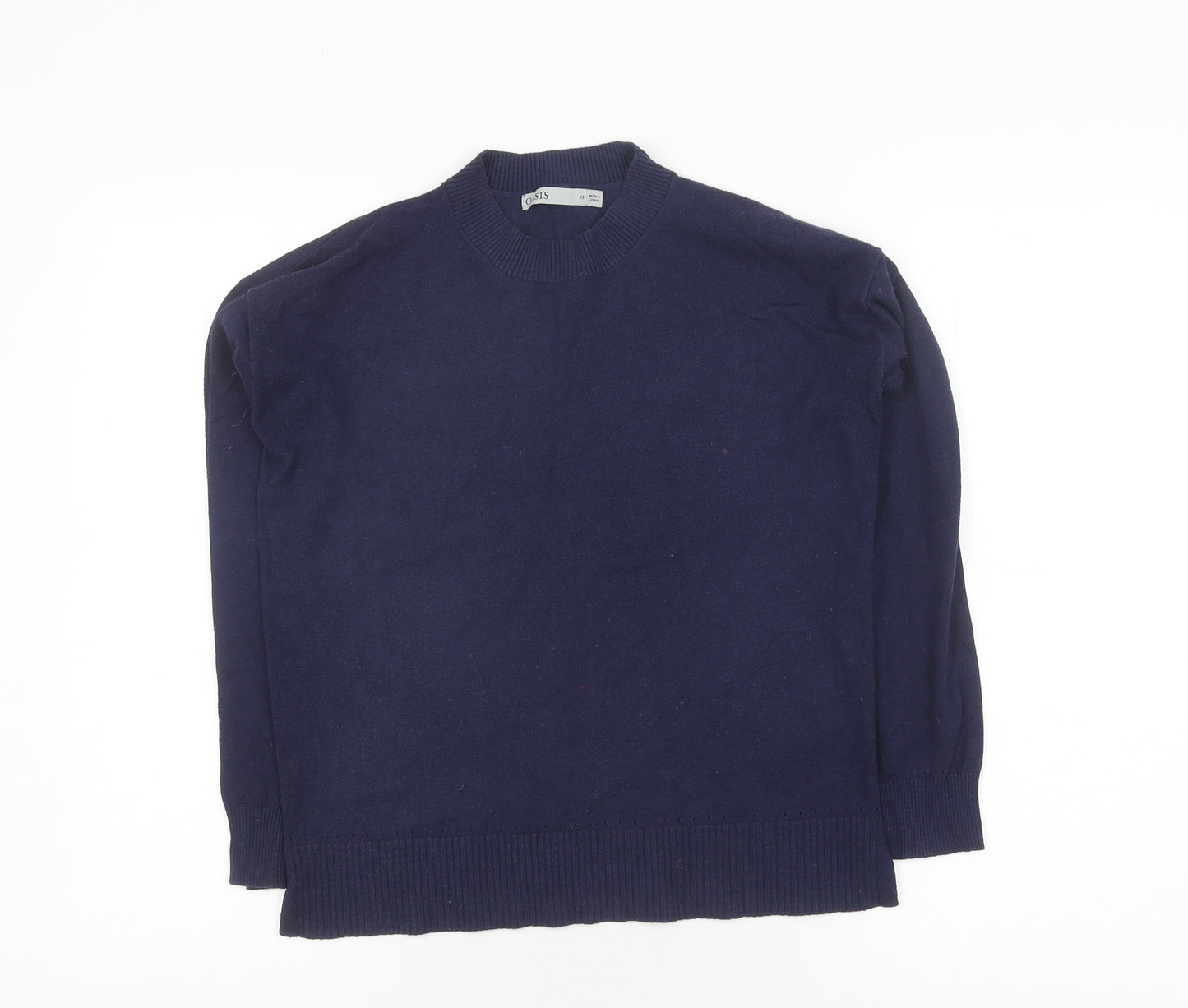 Oasis Women's Blue Mock Neck Pullover Jumper XS