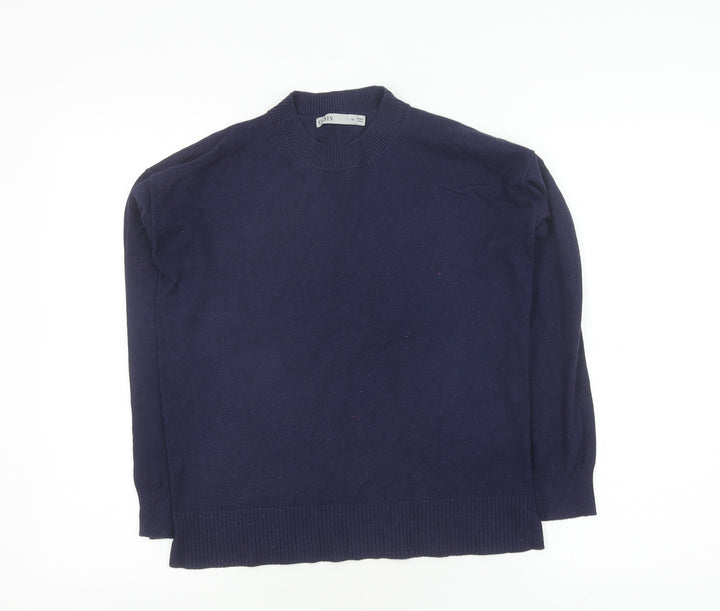 Oasis Women's Blue Mock Neck Pullover Jumper XS