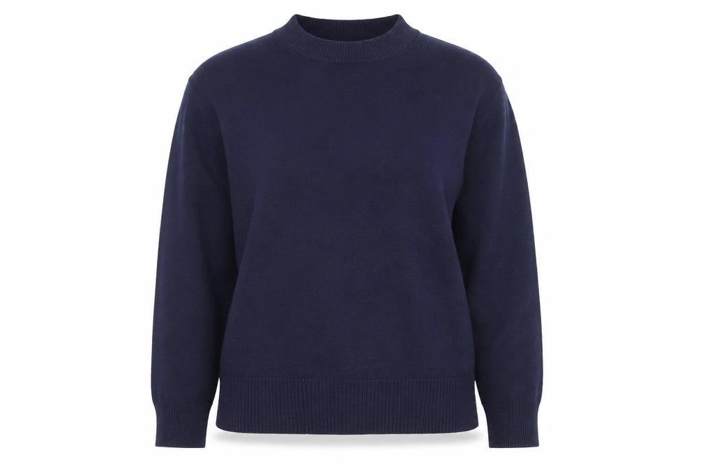 Front view of Oasis Women's Blue Mock Neck jumper XS