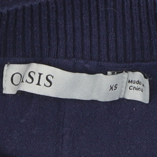 Oasis Women's Blue Mock Neck Pullover Jumper XS