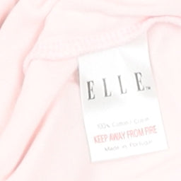 ELLE Women's Pink Cotton V-Neck T-Shirt M