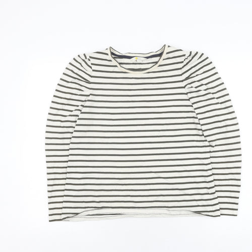 Boden Women’s White Striped Long Sleeve T-Shirt Size 14