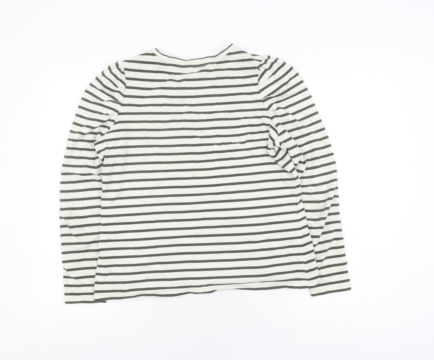 Boden Women’s White Striped Long Sleeve T-Shirt Size 14