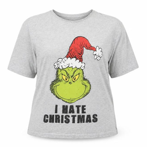Dr. Seuss Unisex Adults Grey Grinch T-Shirt XL
