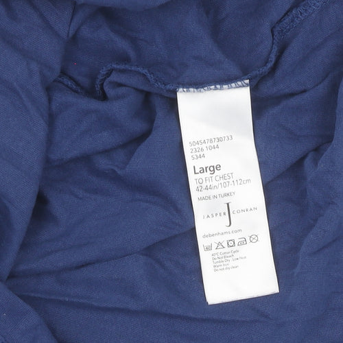 Jasper Conran Men's Blue Polo Shirt, L, Colourblock, Casual