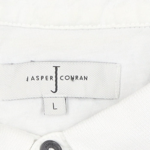 Jasper Conran Men's Blue Polo Shirt, L, Colourblock, Casual