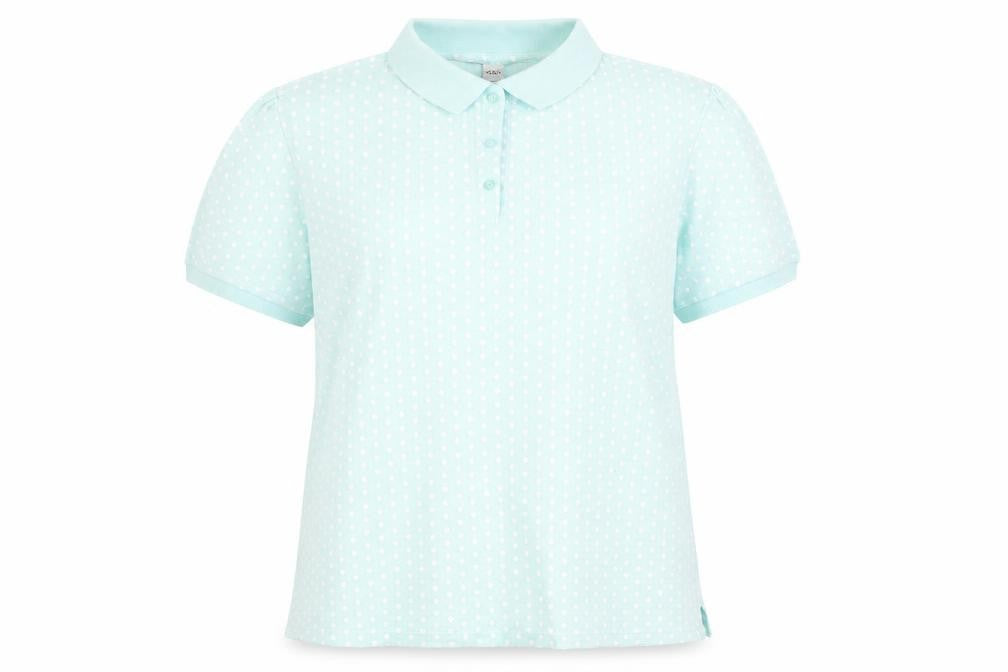 Damart Women's Blue Polka Dot Polo Shirt Size 12