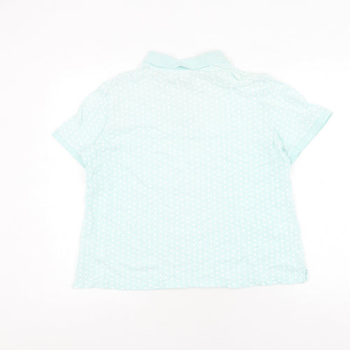 Damart Women's Blue Polka Dot Polo Shirt Size 12