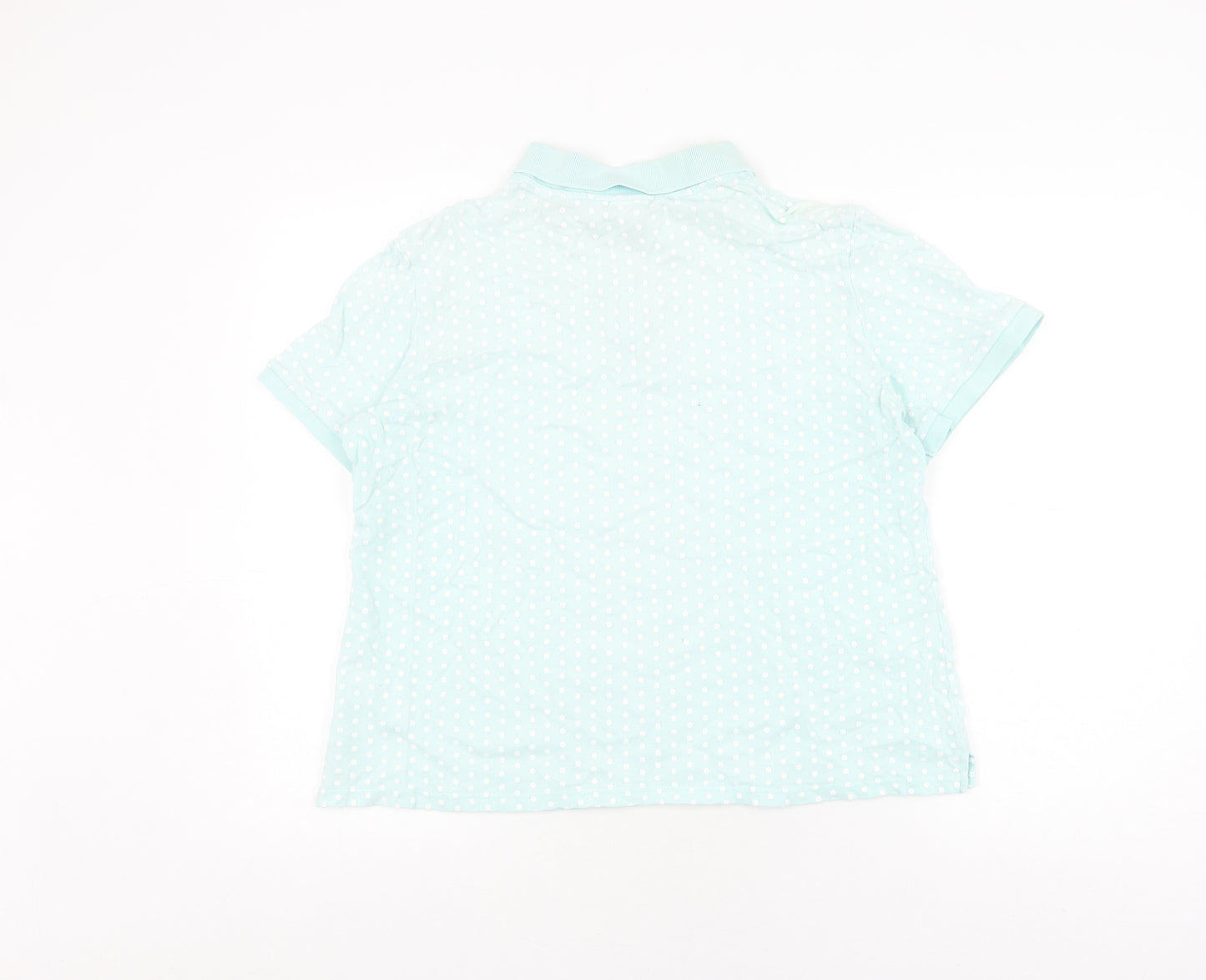 Damart Women's Blue Polka Dot Polo Shirt Size 12