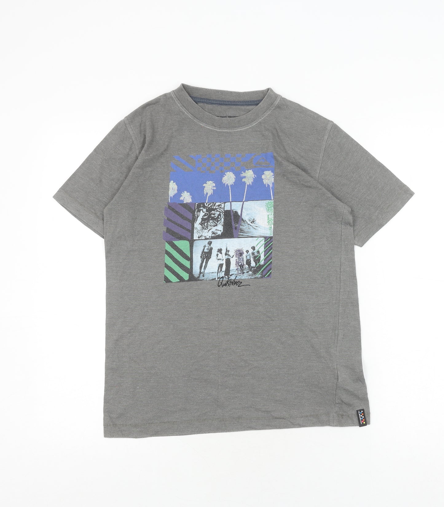 Quiksilver Boys Gray Graphic T-Shirt Size 14 Years