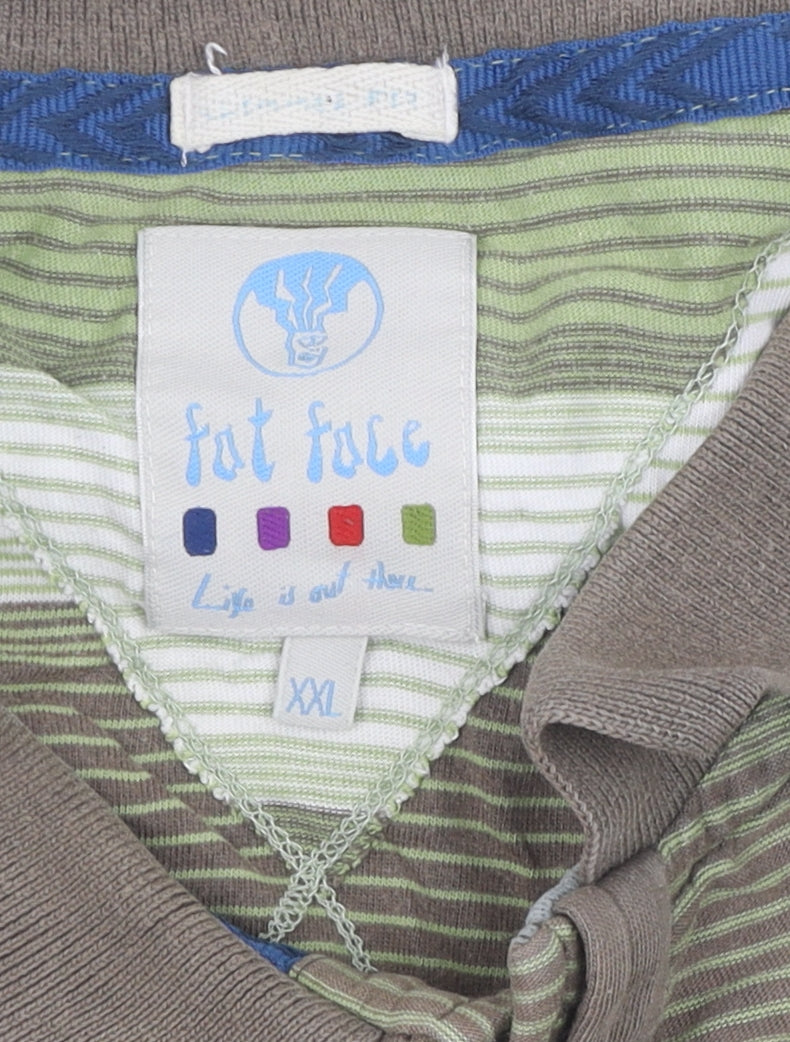 Fat Face Men's Multicoloured 2XL Striped Polo Shirt