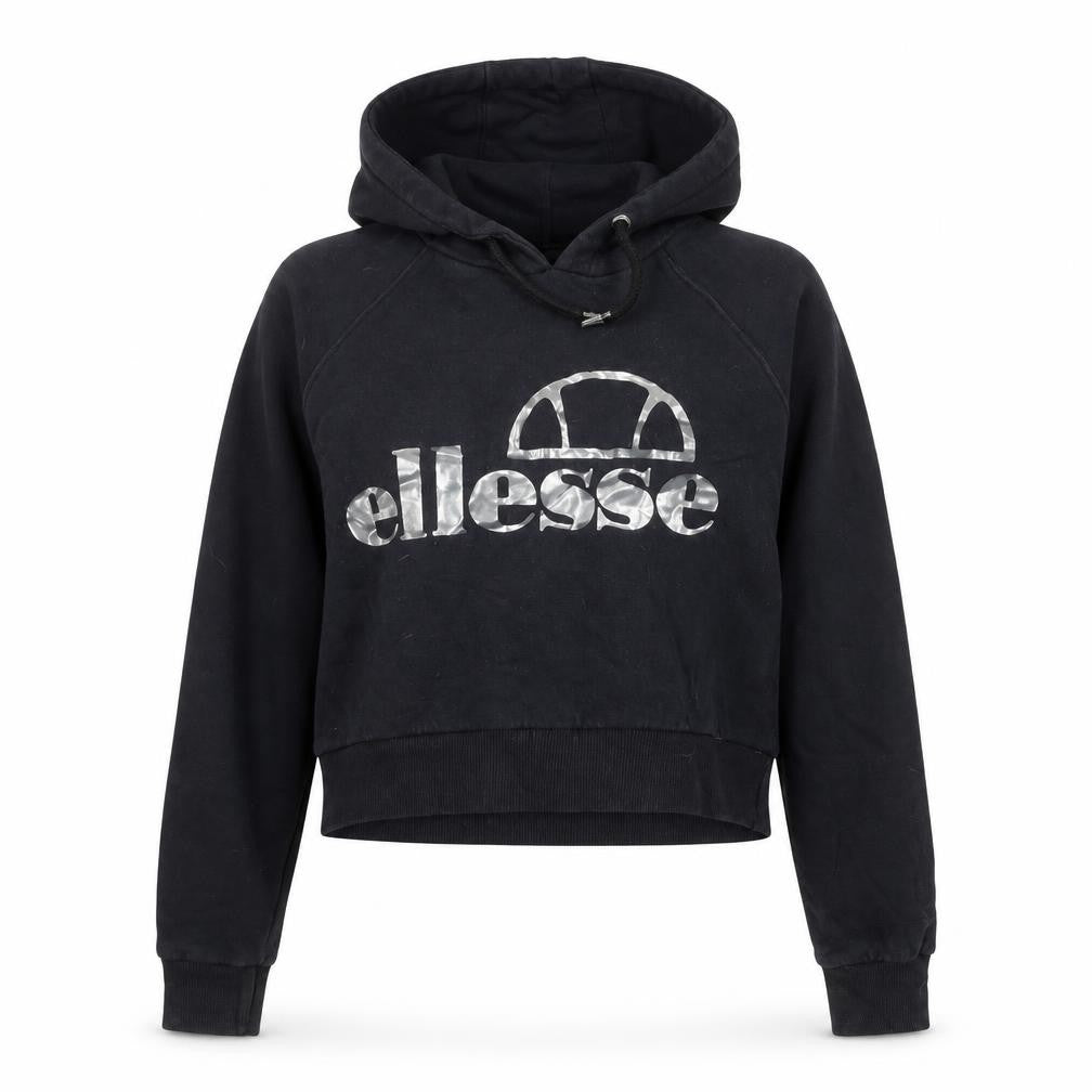 Ellesse Women's Black Hoodie UK 8 Cotton Logo