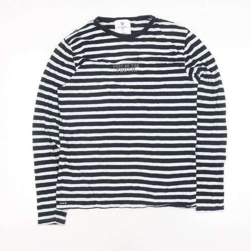 Part of the Youth Unisex Black Striped T-Shirt M