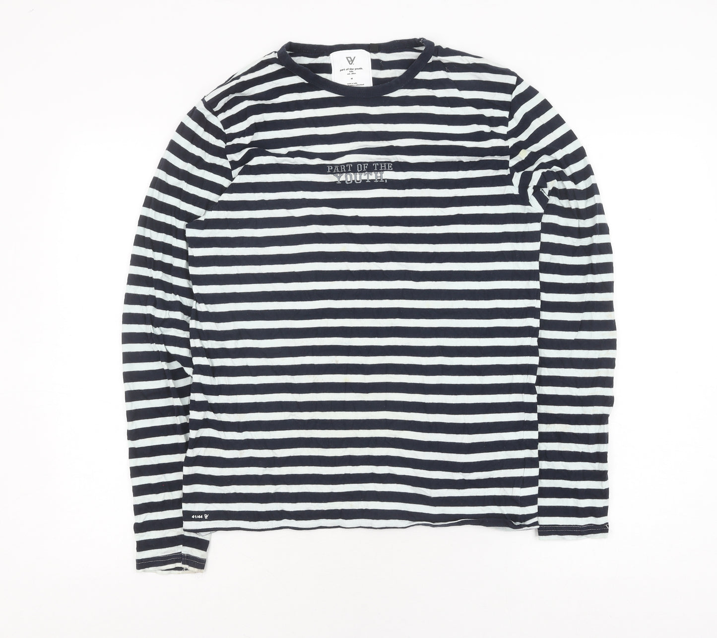 Part of the Youth Unisex Black Striped T-Shirt M