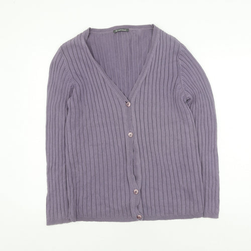 Hawkshead Women's Purple V-Neck Cardigan Jumper M