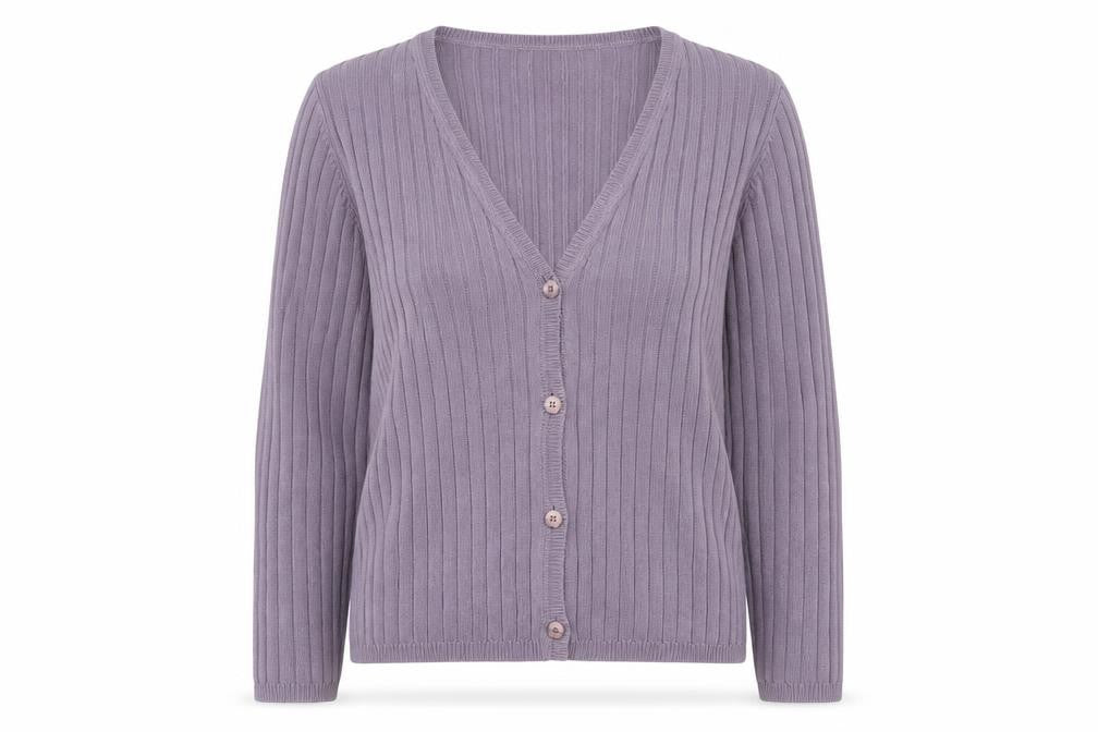 Hawkshead Women's Purple V-Neck Cardigan Jumper M