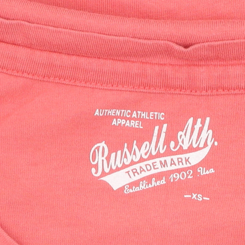 Russell Athletic Women's Pink Studded T-Shirt XS