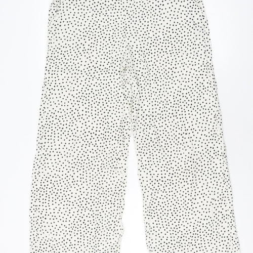 Part Two Women's Ivory Polka Dot Wide-Leg Trousers Size 6