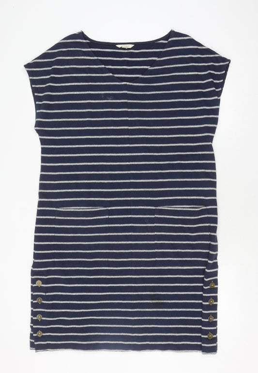 White Stuff Women's Blue Striped Shift Dress 16