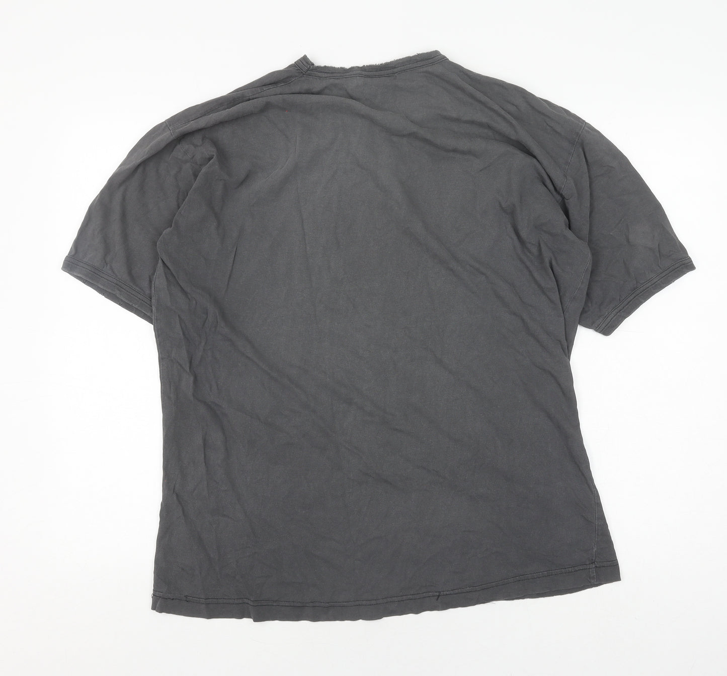 Carling Men's Grey V-Neck T-Shirt, Short Sleeve, One Size