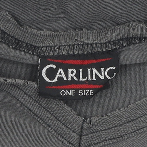 Carling Men's Grey V-Neck T-Shirt, Short Sleeve, One Size