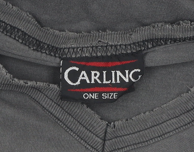 Carling Men's Grey V-Neck T-Shirt, Short Sleeve, One Size