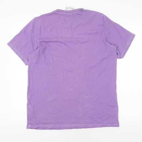 Adidas Men's Purple Graphic Print T-Shirt, Medium