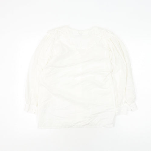 tru Women's White Cotton Blouse Size 6